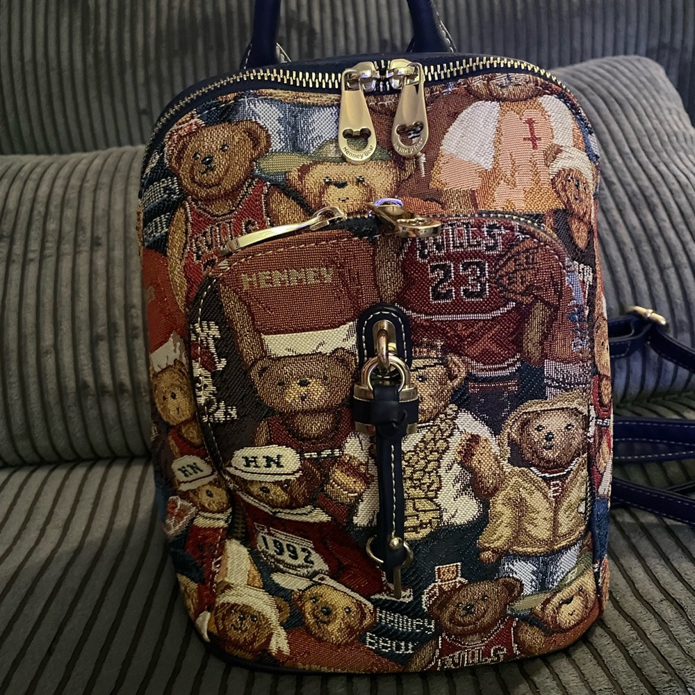 NEW Teddy Bear Tapestry Backpack
